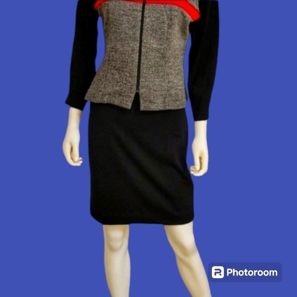 5/$25 Halogen 1990s Black Straight Pencil Dark Academia Preppy Skirt Size 2